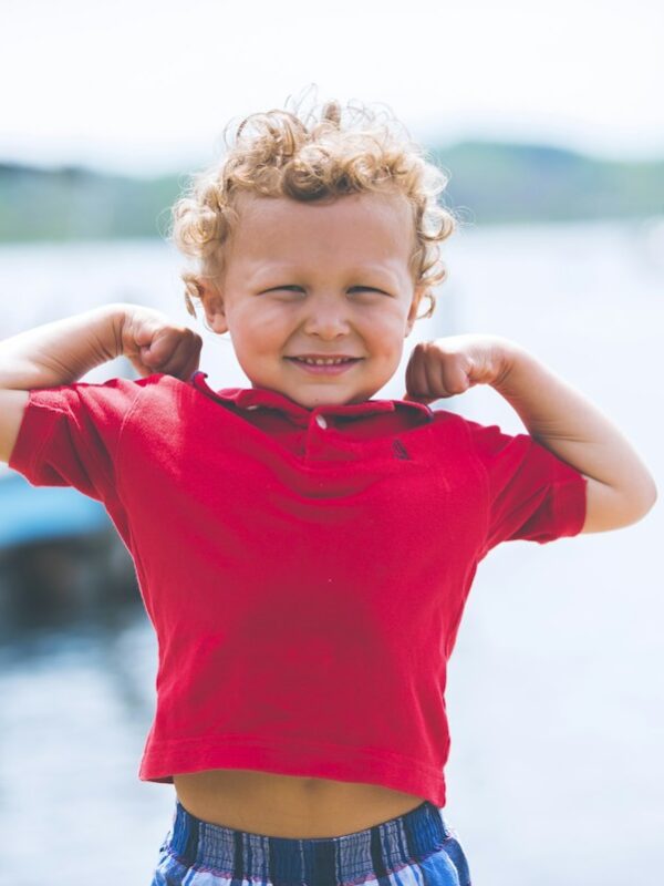Boys’ Cotton Crew Tee in Cherry Red