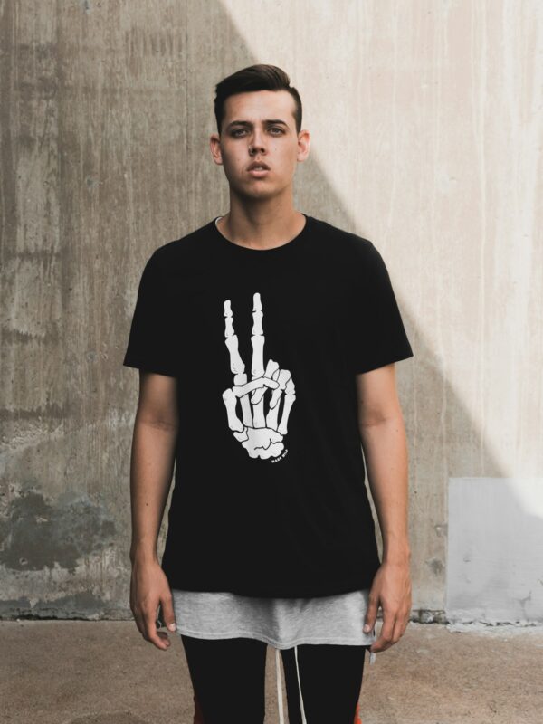 Peace Hand Graphic Tee in Black