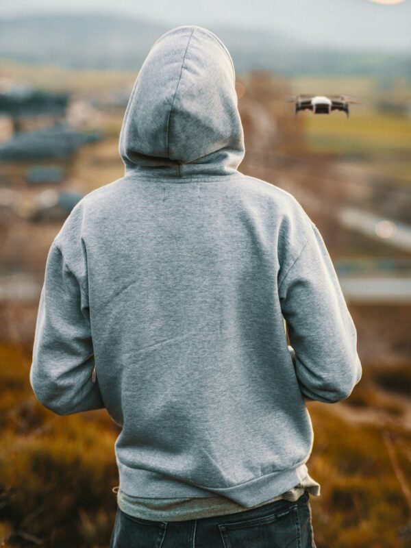 Oversized Fleece Hoodie in Heather Grey